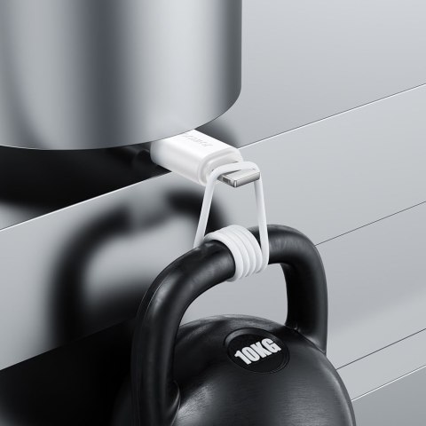 Elastyczny wytrzymały kabel USB - iPhone do ładowania i transmisji danych 1m biały Elastyczny wytrzymały kabel USB - iPhone do ładowania i transmisji danych 1m biały