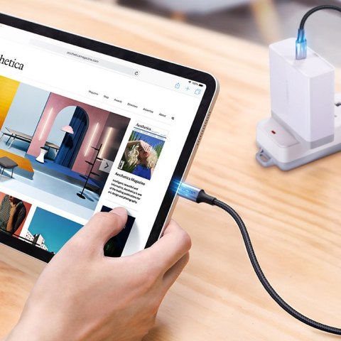 Kabel przewód USB-C Power Delivery 100W Quick Charge FCP 5A 3m szary Kabel przewód USB-C Power Delivery 100W Quick Charge FCP 5A 3m szary