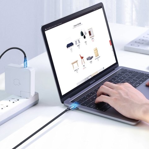 Kabel przewód USB-C Power Delivery 100W Quick Charge FCP 5A 3m szary Kabel przewód USB-C Power Delivery 100W Quick Charge FCP 5A 3m szary