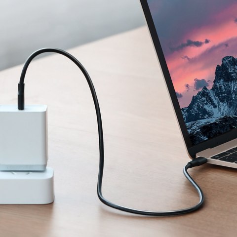 Kabel przewód USB-C do ładowania i transferu danych 3A 1.5m czarny Kabel przewód USB-C do ładowania i transferu danych 3A 1.5m czarny