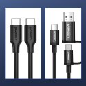 Kabel przewód USB-C do ładowania i transferu danych 3A 1.5m czarny