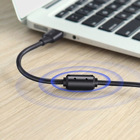 Kabel przewód USB - mini USB 5-pinowy pozłacany 0.5m czarny Kabel przewód USB - mini USB 5-pinowy pozłacany 0.5m czarny