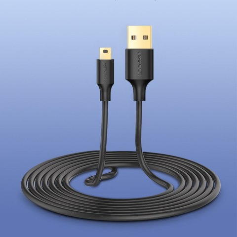 Kabel przewód USB - mini USB 5-pinowy pozłacany 0.5m czarny Kabel przewód USB - mini USB 5-pinowy pozłacany 0.5m czarny
