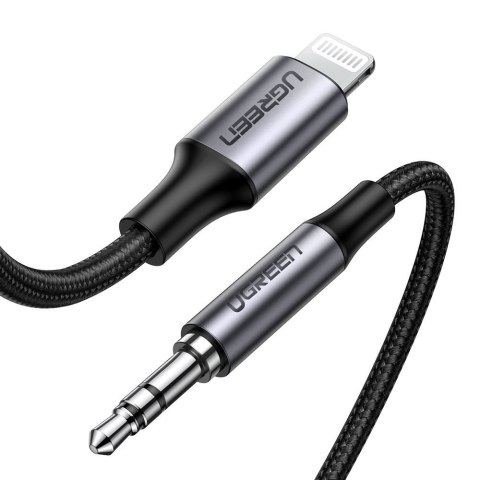 Kabel przewód audio AUX do iPhone MFI Lightning - 3.5 mmmini jack 1m szary Kabel przewód audio AUX do iPhone MFI Lightning - 3.5 mmmini jack 1m szary
