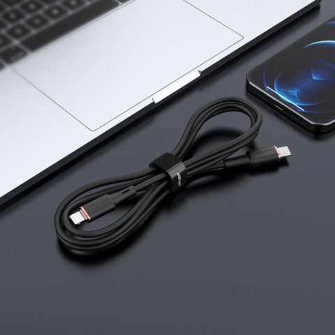 Kabel przewód do iPhone MFI USB-C - Lightning 30W 3A 1.2m czarny Kabel przewód do iPhone MFI USB-C - Lightning 30W 3A 1.2m czarny