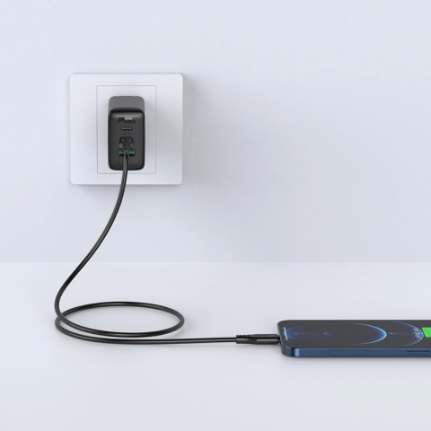 Kabel przewód do iPhone MFI USB-C - Lightning 30W 3A 1.2m czarny Kabel przewód do iPhone MFI USB-C - Lightning 30W 3A 1.2m czarny