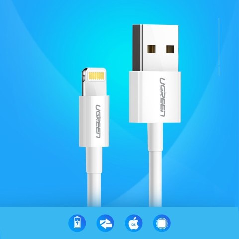 Kabel przewód do iPhone USB - Lightning MFI 1m 2.4A biały Kabel przewód do iPhone USB - Lightning MFI 1m 2.4A biały