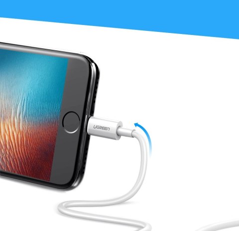 Kabel przewód do iPhone USB - Lightning MFI 1m 2.4A biały Kabel przewód do iPhone USB - Lightning MFI 1m 2.4A biały