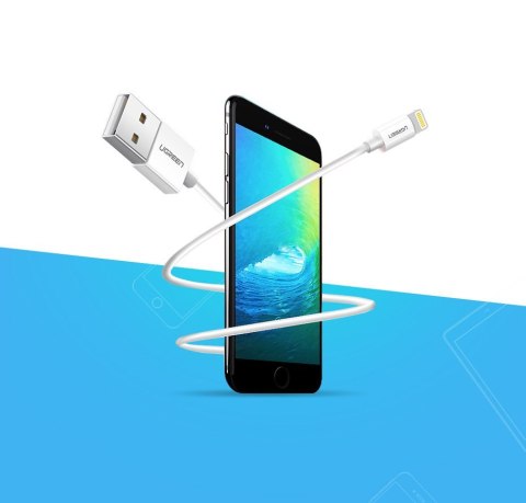 Kabel przewód do iPhone USB - Lightning MFI 1m 2.4A biały Kabel przewód do iPhone USB - Lightning MFI 1m 2.4A biały