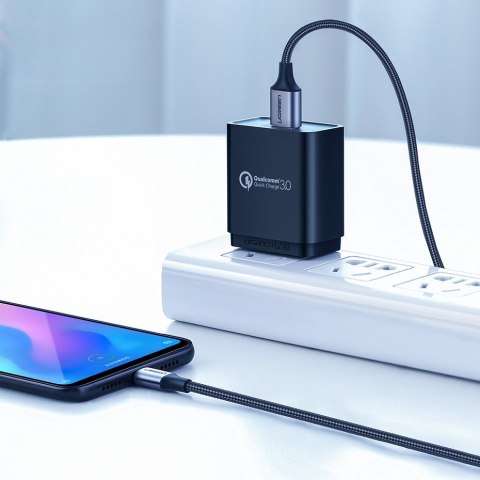 Kabel przewód w mocnym oplocie USB - USB-C QC 3.0 3A 2m szary Kabel przewód w mocnym oplocie USB - USB-C QC 3.0 3A 2m szary