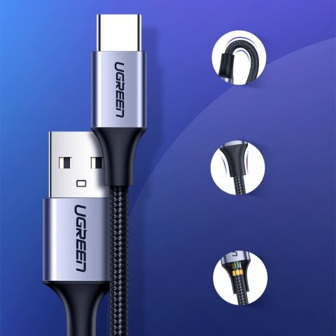 Kabel przewód w mocnym oplocie USB - USB-C QC 3.0 3A 2m szary Kabel przewód w mocnym oplocie USB - USB-C QC 3.0 3A 2m szary