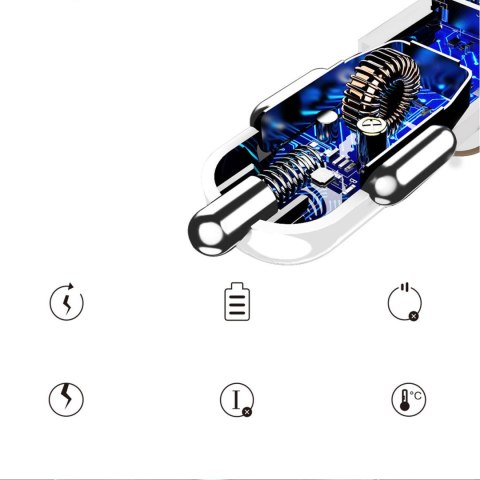 Ładowarka samochodowa R5s z podświetleniem 2x USB 3.4A szary Ładowarka samochodowa R5s z podświetleniem 2x USB 3.4A szary