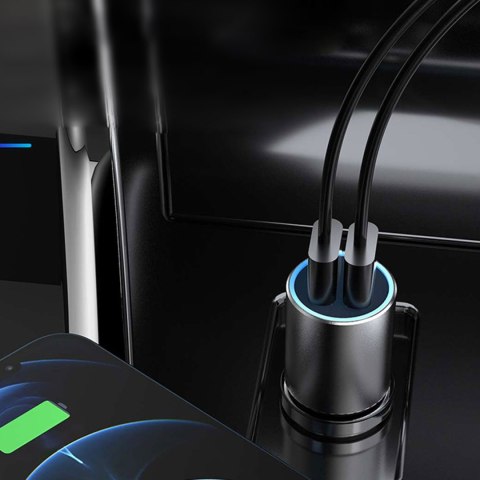 Ładowarka samochodowa R5s z podświetleniem 2x USB 3.4A szary Ładowarka samochodowa R5s z podświetleniem 2x USB 3.4A szary