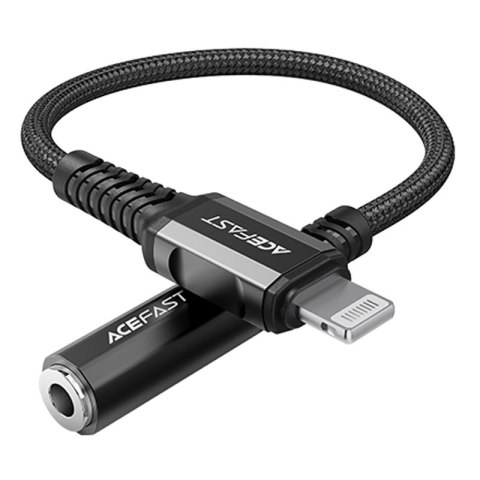 Przejściówka adapter audio AUX do iPhone MFI Lightning - 3.5mm mini jack 18cm czarny Przejściówka adapter audio AUX do iPhone MFI Lightning - 3.5mm mini jack 18cm czarny