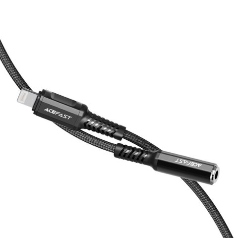 Przejściówka adapter audio AUX do iPhone MFI Lightning - 3.5mm mini jack 18cm czarny Przejściówka adapter audio AUX do iPhone MFI Lightning - 3.5mm mini jack 18cm czarny