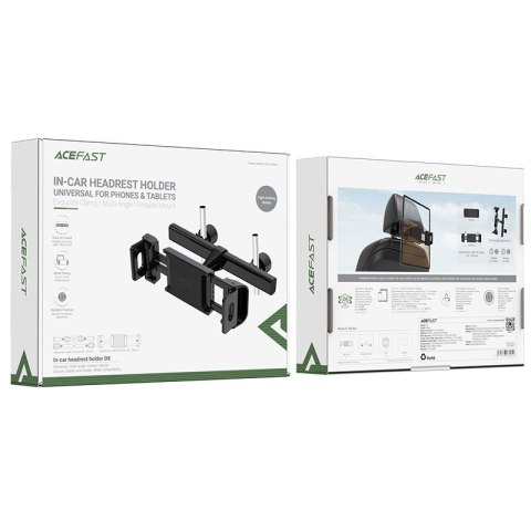 Samochodowy uchwyt na zagłówek do telefonu i tabletu 135-230mm szer. czarny Samochodowy uchwyt na zagłówek do telefonu i tabletu 135-230mm szer. czarny