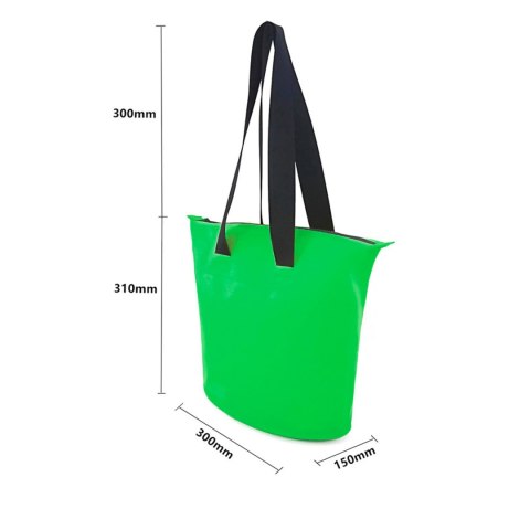 Torba plażowa wodoodporna PVC z paskiem na ramię 11L - zielona Torba plażowa wodoodporna PVC z paskiem na ramię 11L - zielona