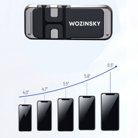 Uchwyt na telefon samoprzylepny magnetyczny z organizerem do kabli czarny Uchwyt na telefon samoprzylepny magnetyczny z organizerem do kabli czarny