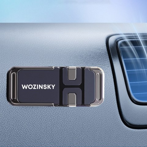 Uchwyt na telefon samoprzylepny magnetyczny z organizerem do kabli czarny Uchwyt na telefon samoprzylepny magnetyczny z organizerem do kabli czarny