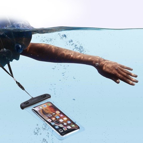 Wodoodporne etui torebka na telefon ze smyczą IPX8 do 30m czarny Wodoodporne etui torebka na telefon ze smyczą IPX8 do 30m czarny