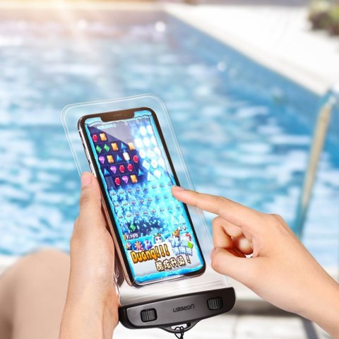 Wodoodporne etui torebka na telefon ze smyczą IPX8 do 30m czarny Wodoodporne etui torebka na telefon ze smyczą IPX8 do 30m czarny