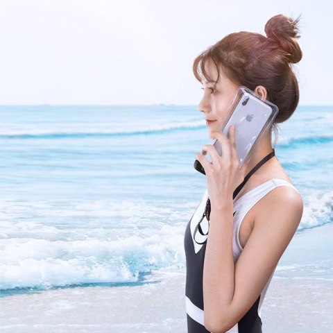 Wodoodporne etui torebka na telefon ze smyczą IPX8 do 30m czarny Wodoodporne etui torebka na telefon ze smyczą IPX8 do 30m czarny