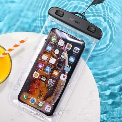 Wodoodporne etui torebka na telefon ze smyczą IPX8 do 30m czarny Wodoodporne etui torebka na telefon ze smyczą IPX8 do 30m czarny