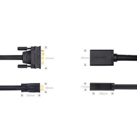 Adapter przejściówka z HDMI (żeński) do DVI (męski) 0.15m czarny Adapter przejściówka z HDMI (żeński) do DVI (męski) 0.15m czarny