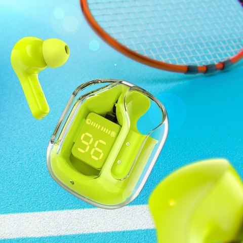 Dokanałowe słuchawki bezprzewodowe TWS Bluetooth zielony Dokanałowe słuchawki bezprzewodowe TWS Bluetooth zielony