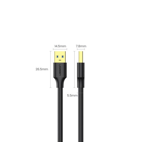 Kabel przewód USB-A 3.0 5Gb/s 0.5m czarny Kabel przewód USB-A 3.0 5Gb/s 0.5m czarny