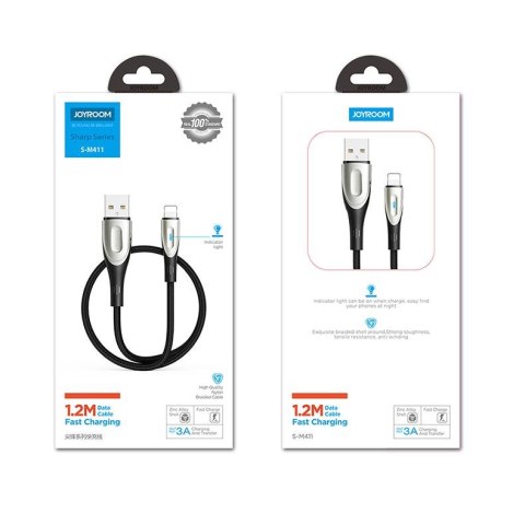 Kabel przewód do szybkiego ładowania iPhone USB-A - Lightning Sharp Series 1.2m czarny Kabel przewód do szybkiego ładowania iPhone USB-A - Lightning Sharp Series 1.2m czarny