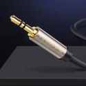 Kabel przewód przejściówka audio TRS mini jack 3.5mm - jack 6.35mm 1m szary