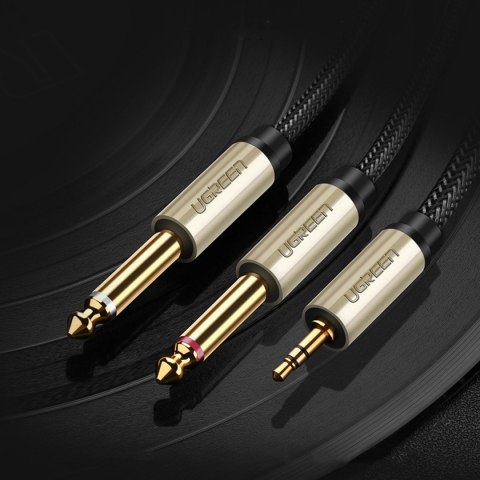 Kabel przewód rozdzielacz audio mini jack 3.5 mm - 2x jack 6.35mm 1m szary Kabel przewód rozdzielacz audio mini jack 3.5 mm - 2x jack 6.35mm 1m szary