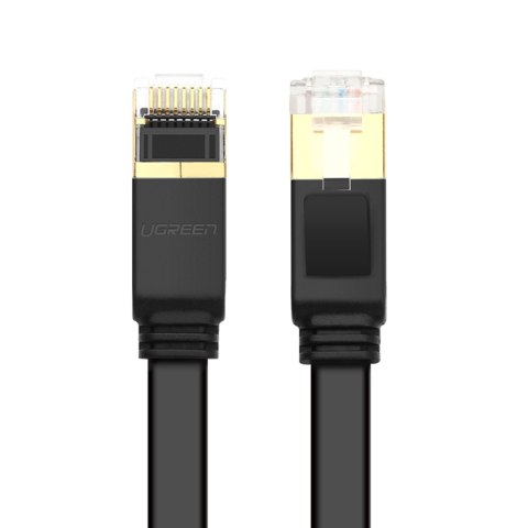 Kabel sieciowy internetowy płaski patchcord U/FTP Cat. 7 10Gb/s 0.5m czarny Kabel sieciowy internetowy płaski patchcord U/FTP Cat. 7 10Gb/s 0.5m czarny