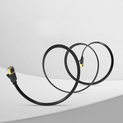 Kabel sieciowy internetowy płaski patchcord U/FTP Cat. 7 10Gb/s 0.5m czarny Kabel sieciowy internetowy płaski patchcord U/FTP Cat. 7 10Gb/s 0.5m czarny