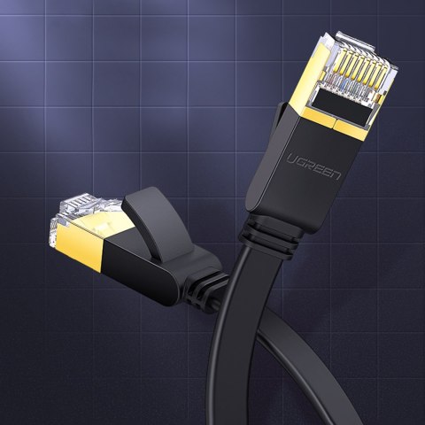 Kabel sieciowy internetowy płaski patchcord U/FTP Cat. 7 10Gb/s 0.5m czarny Kabel sieciowy internetowy płaski patchcord U/FTP Cat. 7 10Gb/s 0.5m czarny
