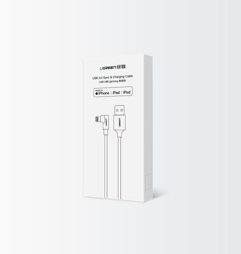 Kątowy kabel przewód do iPhone USB - Lightning MFI 2.4A 1m czarny Kątowy kabel przewód do iPhone USB - Lightning MFI 2.4A 1m czarny