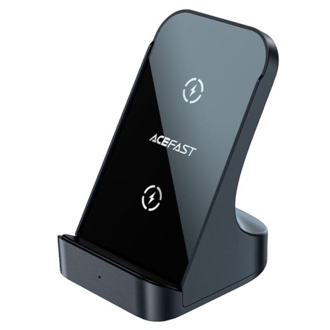 Ładowarka indukcyjna bezprzewodowa Qi 15W + podstawka stojak na telefon szara Ładowarka indukcyjna bezprzewodowa Qi 15W + podstawka stojak na telefon szara