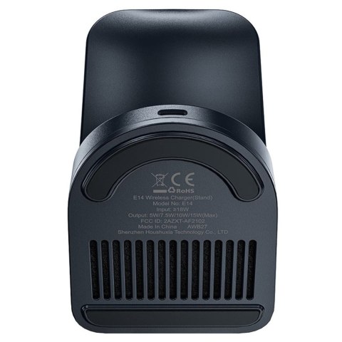Ładowarka indukcyjna bezprzewodowa Qi 15W + podstawka stojak na telefon szara Ładowarka indukcyjna bezprzewodowa Qi 15W + podstawka stojak na telefon szara