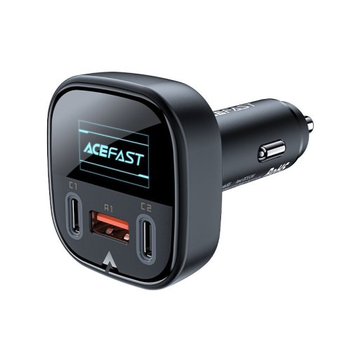 Ładowarka samochodowa z wyświetlaczem 2x USB-C 1x USB 101W Power Delivery QC 4.0 czarny Ładowarka samochodowa z wyświetlaczem 2x USB-C 1x USB 101W Power Delivery QC 4.0 czarny