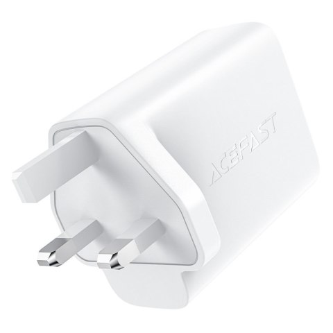 Ładowarka sieciowa angielska A32 GaN dwa porty USB-C PD 50W wtyczka UK biały Ładowarka sieciowa angielska A32 GaN dwa porty USB-C PD 50W wtyczka UK biały
