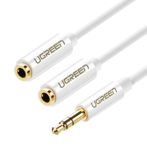 Rozdzielacz przewód słuchawkowy mini jack 3.5 mm na 2x mini jack 3.5mm 20cm biały Rozdzielacz przewód słuchawkowy mini jack 3.5 mm na 2x mini jack 3.5mm 20cm biały