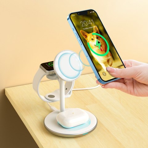 3w1 Stojak stacja ładująca indukcyjna do iPhone AirPods Pro Apple Watch czarna 3w1 Stojak stacja ładująca indukcyjna do iPhone AirPods Pro Apple Watch czarna