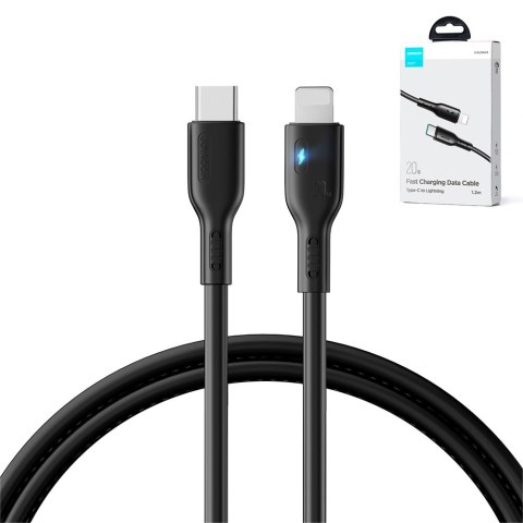 Kabel do iPhone ze wskaźnikiem LED USB-C - Lightning 20W 1.2m czarny Kabel do iPhone ze wskaźnikiem LED USB-C - Lightning 20W 1.2m czarny