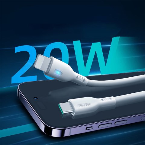 Kabel do iPhone ze wskaźnikiem LED USB-C - Lightning 20W 2m biały Kabel do iPhone ze wskaźnikiem LED USB-C - Lightning 20W 2m biały