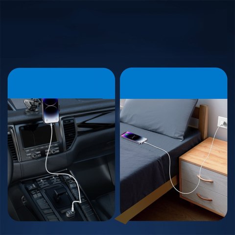 Kabel do iPhone ze wskaźnikiem LED USB-C - Lightning 20W 2m biały Kabel do iPhone ze wskaźnikiem LED USB-C - Lightning 20W 2m biały