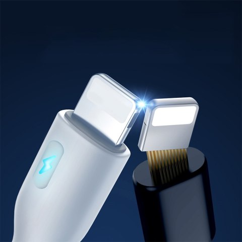 Kabel do iPhone ze wskaźnikiem LED USB-C - Lightning 20W 2m biały Kabel do iPhone ze wskaźnikiem LED USB-C - Lightning 20W 2m biały