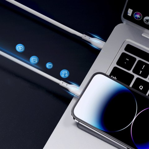 Kabel do iPhone ze wskaźnikiem LED USB-C - Lightning 20W 2m biały Kabel do iPhone ze wskaźnikiem LED USB-C - Lightning 20W 2m biały
