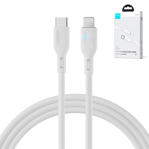 Kabel do iPhone ze wskaźnikiem LED USB-C - Lightning 20W 2m biały Kabel do iPhone ze wskaźnikiem LED USB-C - Lightning 20W 2m biały