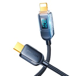 Kabel przewód do iPhone USB-C - Lightning z wyświetlaczem 20W 1.2 m czarny